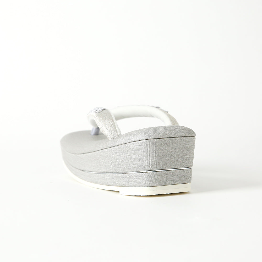 草履|クイーン|紬柄×コード刺繍