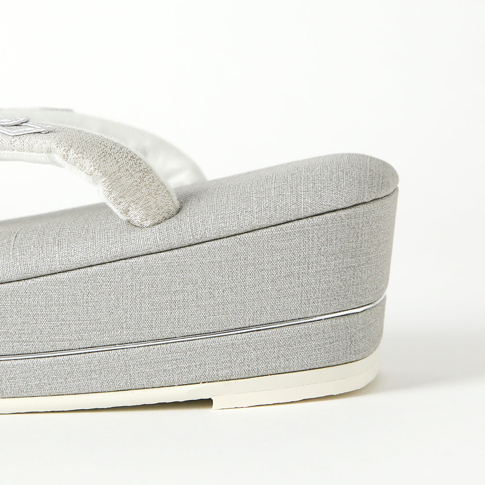 草履|クイーン|紬柄×コード刺繍