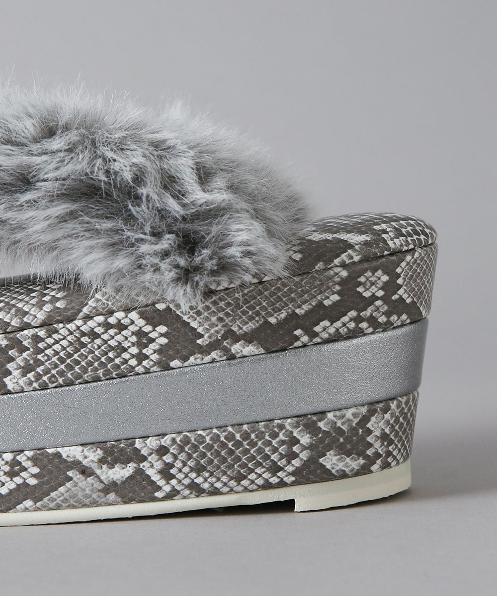 草履|モードファー厚底 -パイソン-