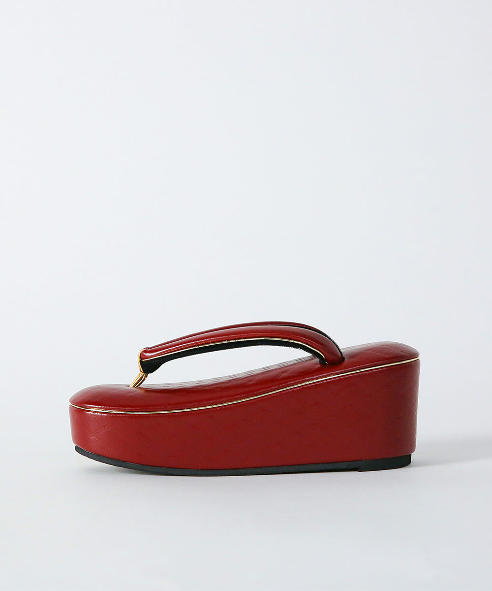 草履|ゴールドラインが映えるモダンな格子柄