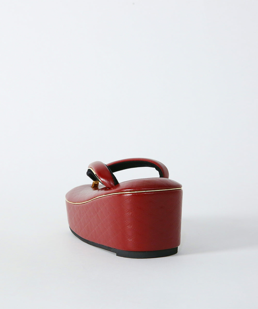 草履|ゴールドラインが映えるモダンな格子柄