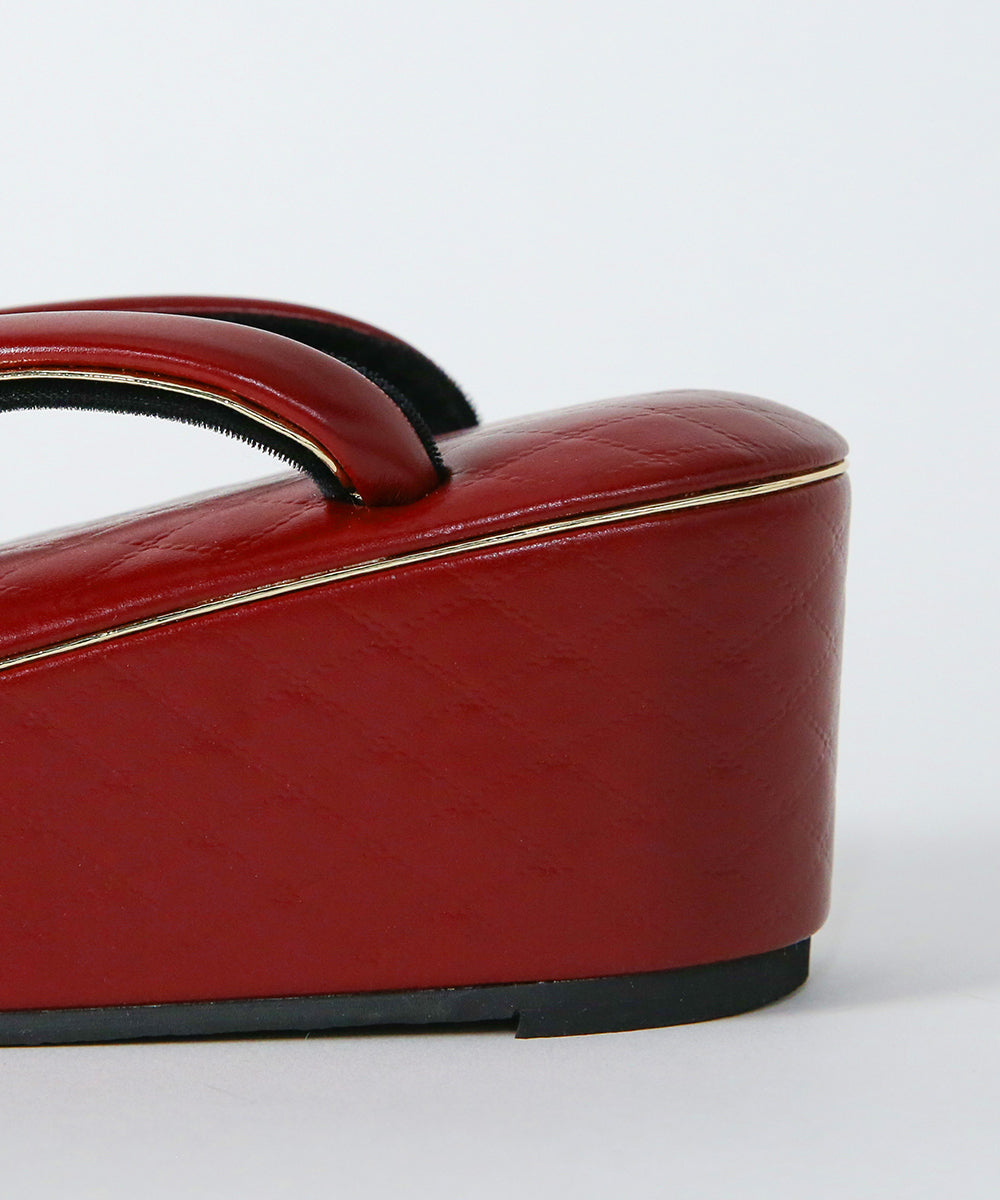 草履|ゴールドラインが映えるモダンな格子柄