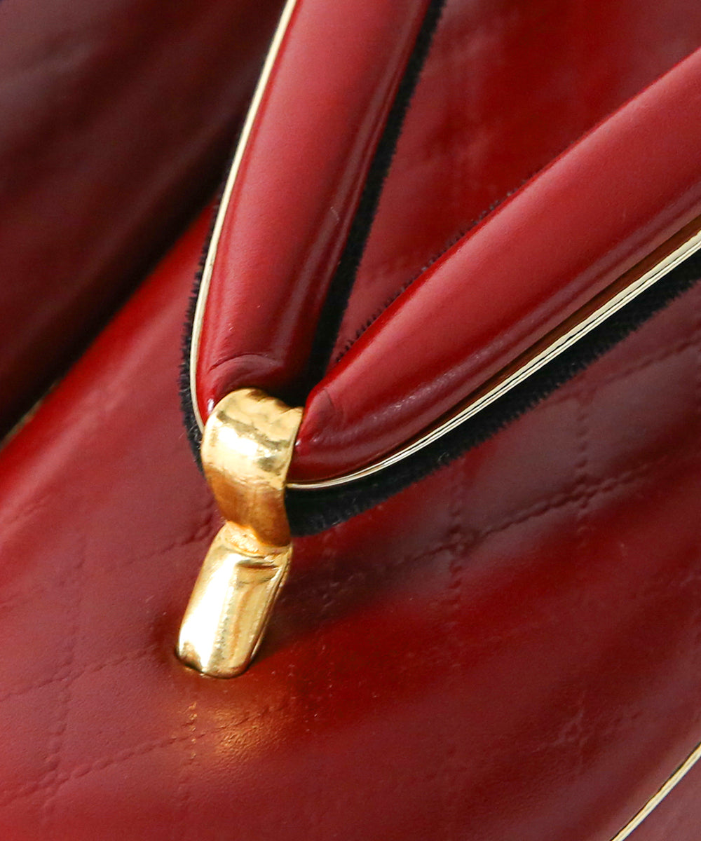 草履|ゴールドラインが映えるモダンな格子柄