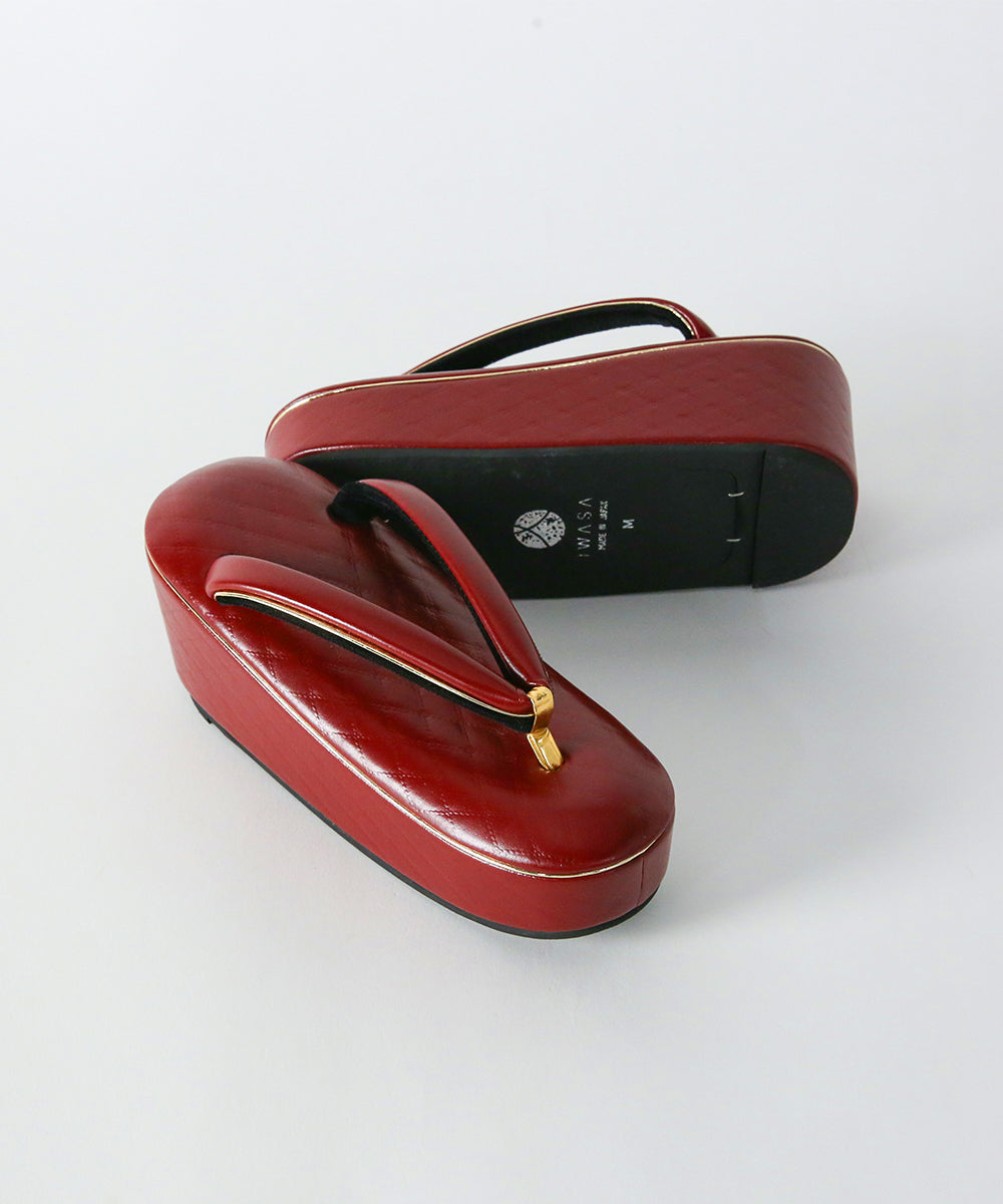 草履|ゴールドラインが映えるモダンな格子柄