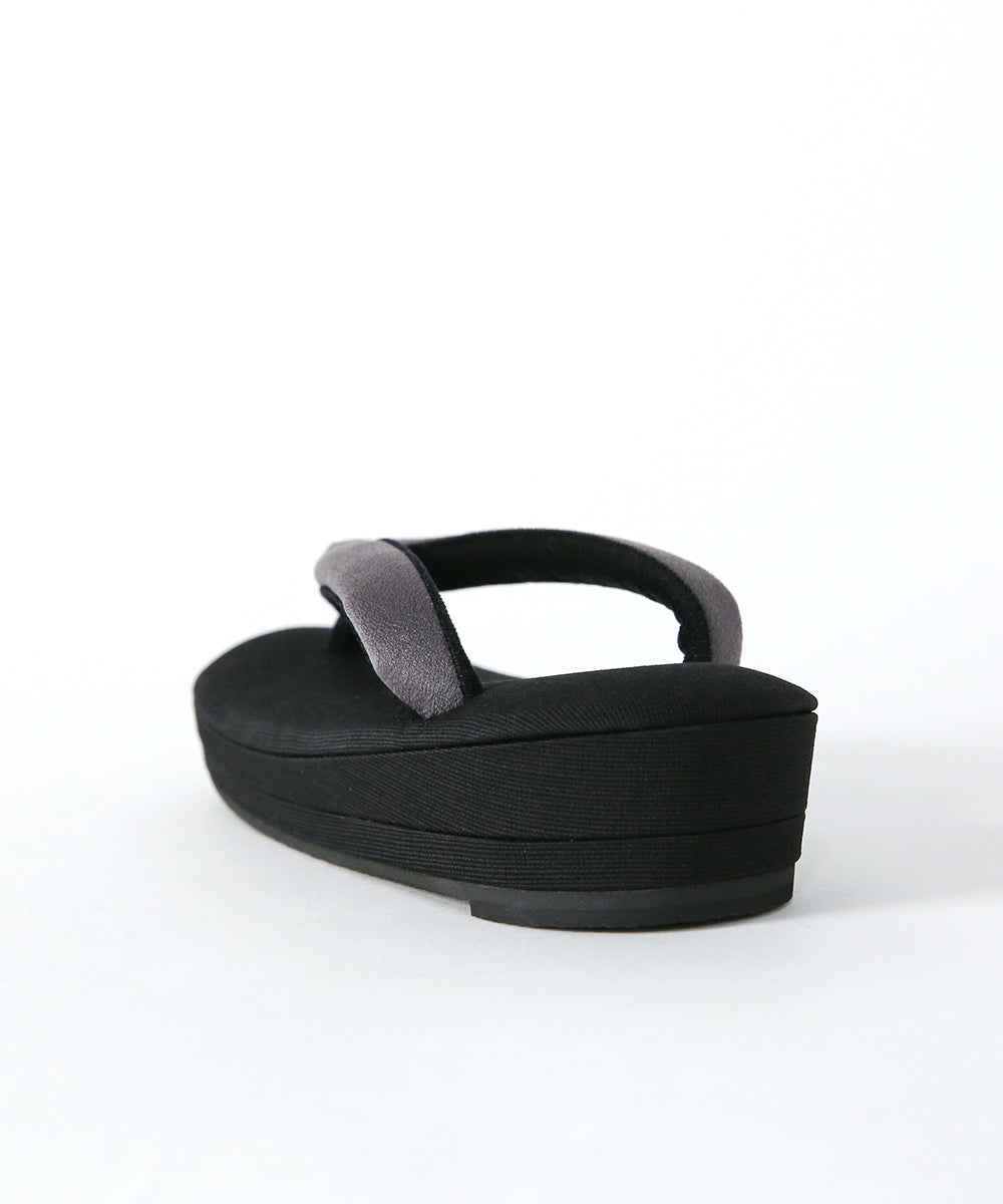 即納品|草履|静音-しずね- 黒×グレー