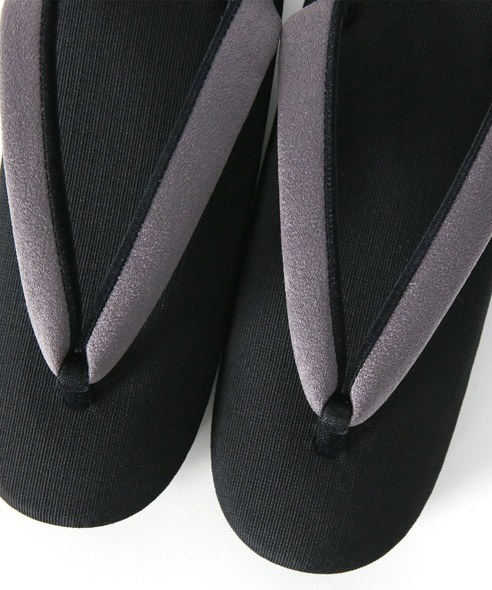 即納品|草履|静音-しずね- 黒×グレー