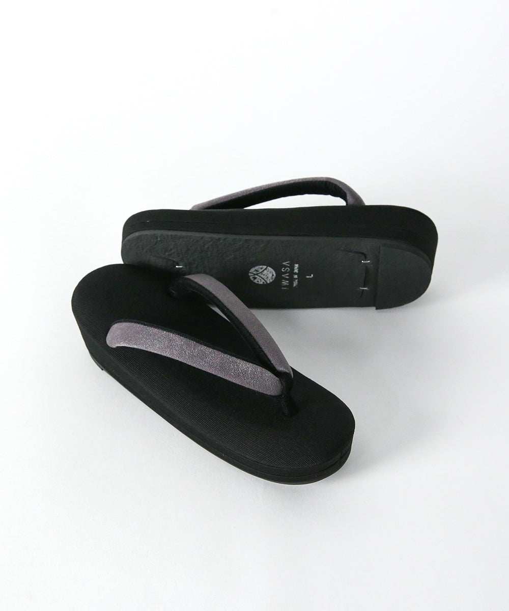 即納品|草履|静音-しずね- 黒×グレー