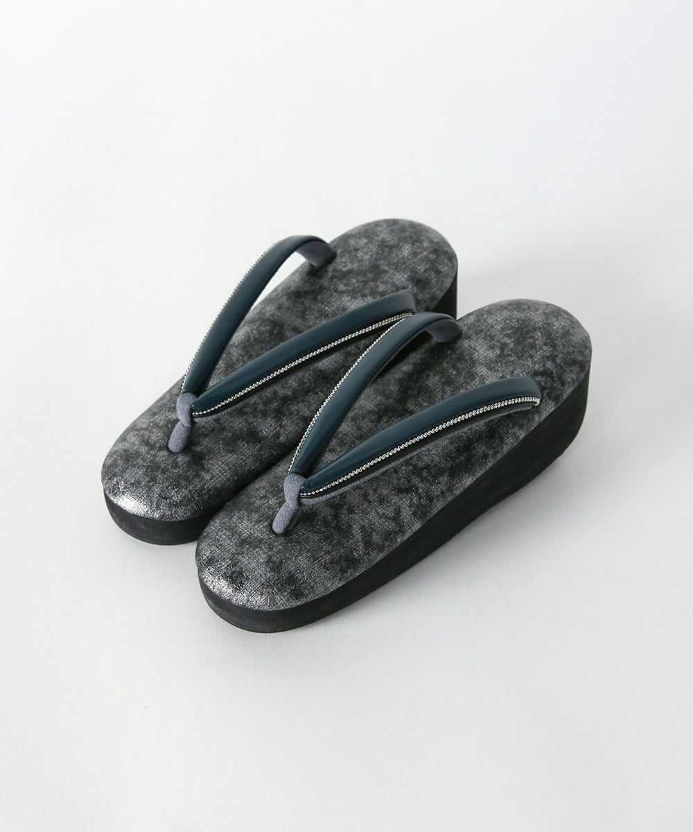 即納品|草履|IWASA×カレンブロッソ ぼかし柄ビーズレール(ブラック)