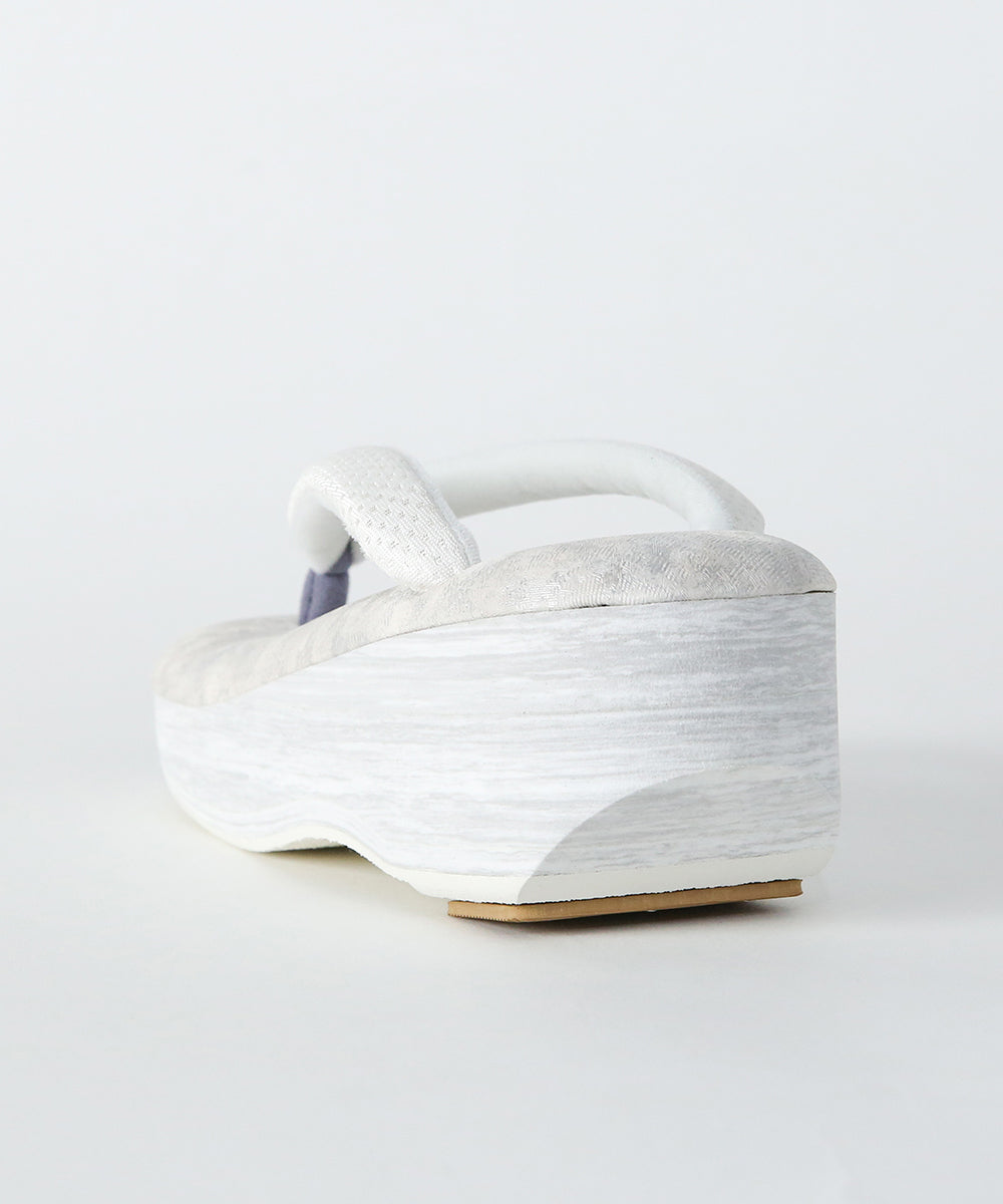 即納品|草履|IWASA×カレンブロッソ ぼかし柄 博多織鼻緒(ライトグレー)