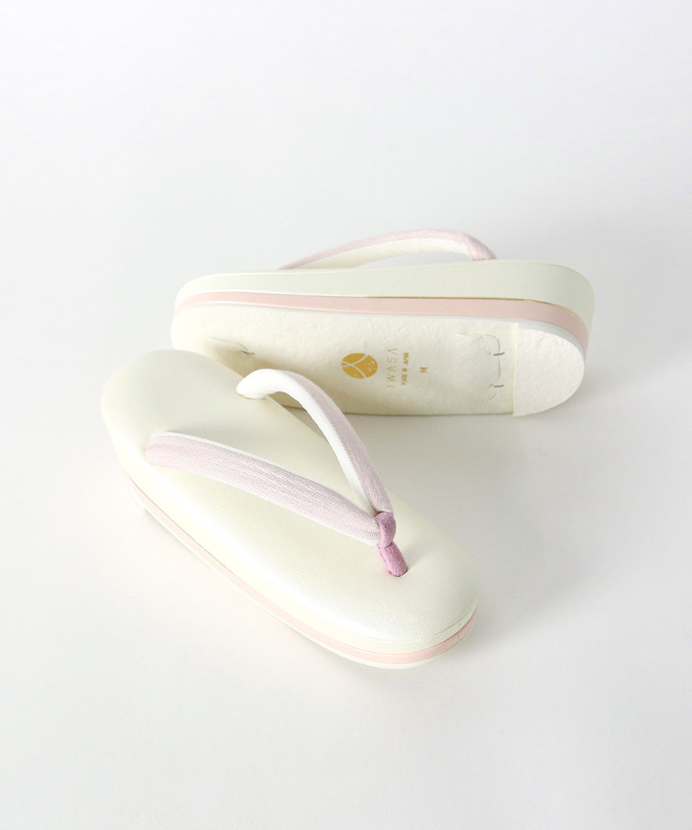 即納品|草履|IWASA × すなお 尾州織鼻緒 紅鶴-FLAMINGO-