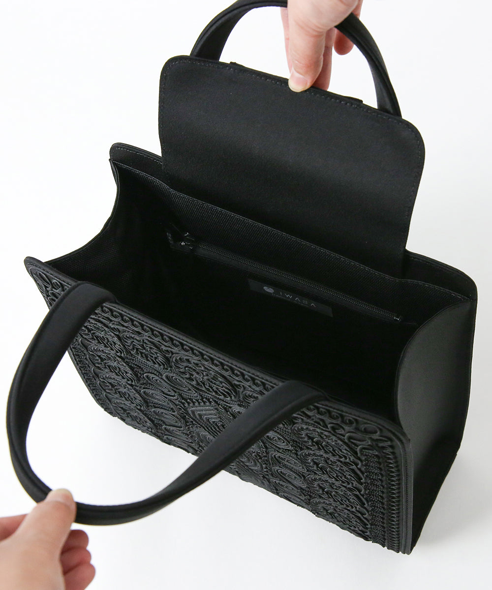 Inner magnetic cord embroidery tote formal bag
