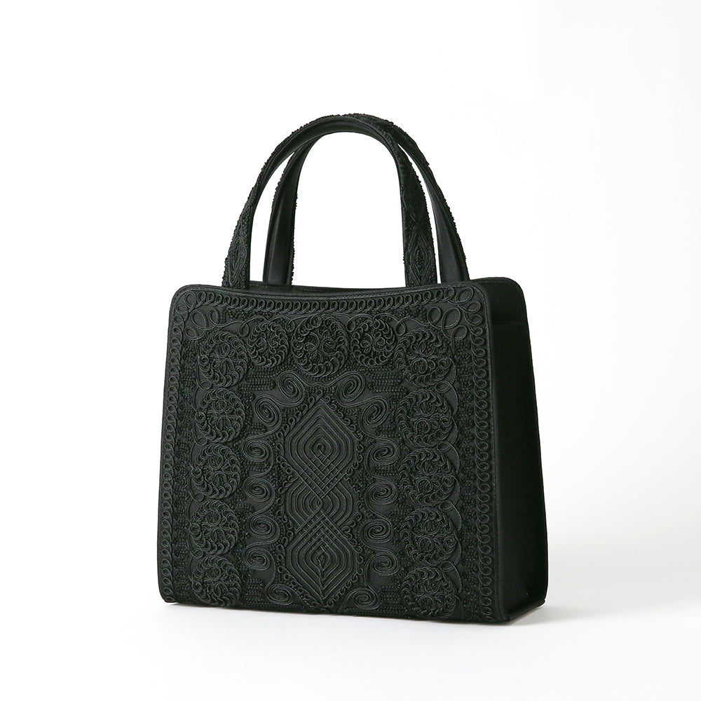 Tote formal bag with inner magnet and full code embroidery