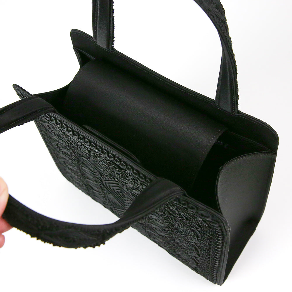 Tote formal bag with inner magnet and full code embroidery