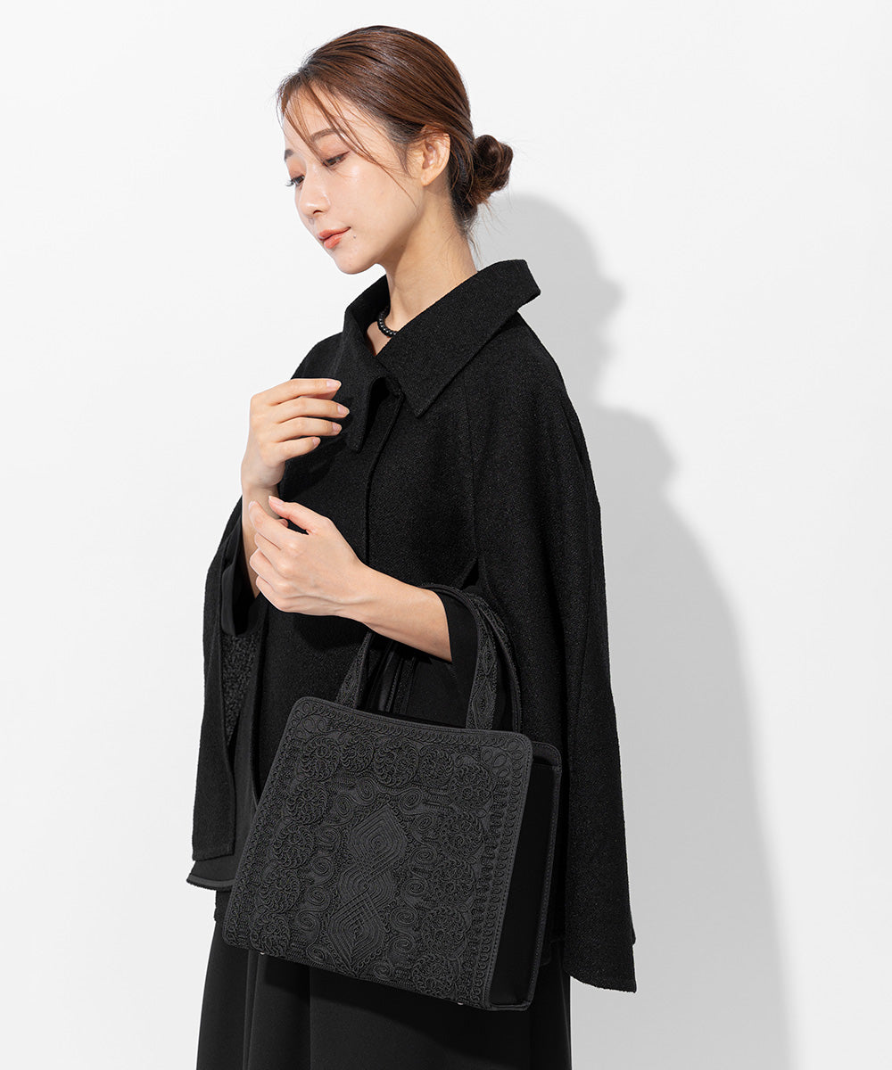 Tote formal bag with inner magnet and full code embroidery