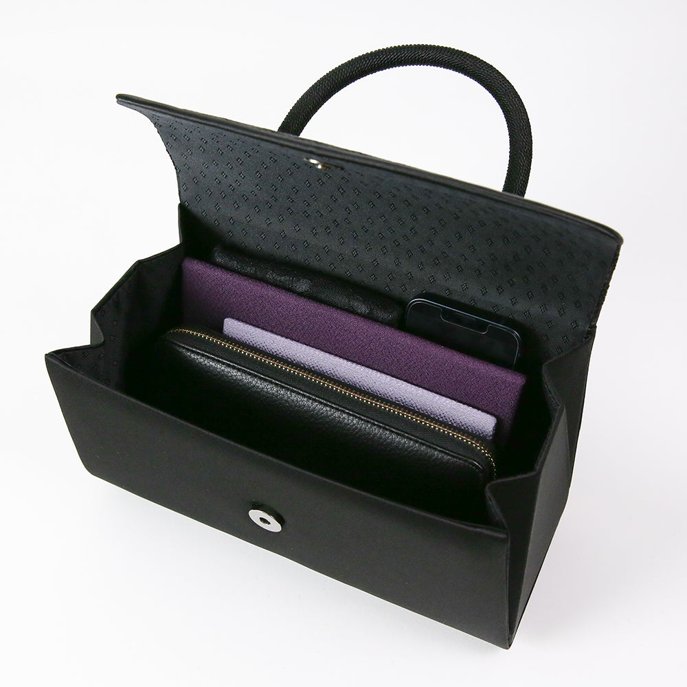 「博多織」格子文様フォーマルバッグ