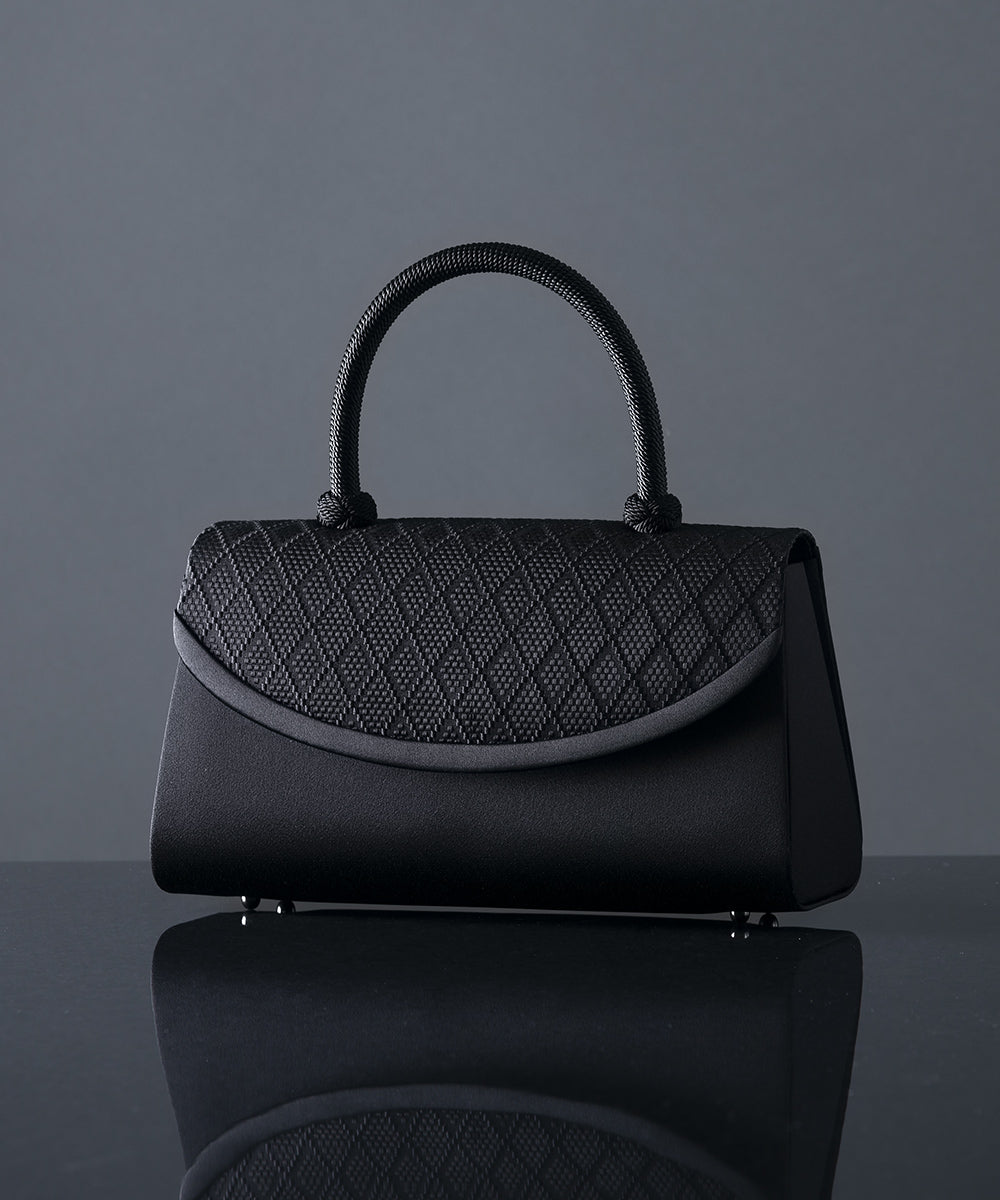 「博多織」格子文様フォーマルバッグ