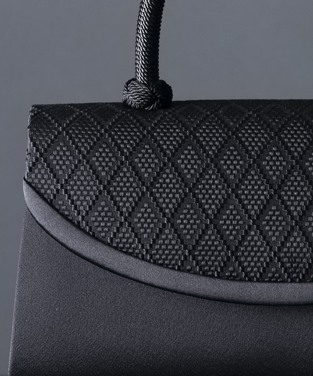 「博多織」格子文様フォーマルバッグ