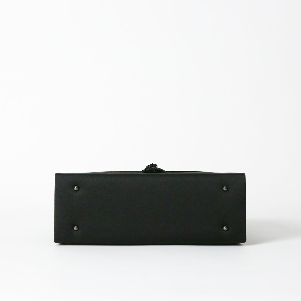 Cord embroidered formal bag with removable tassel