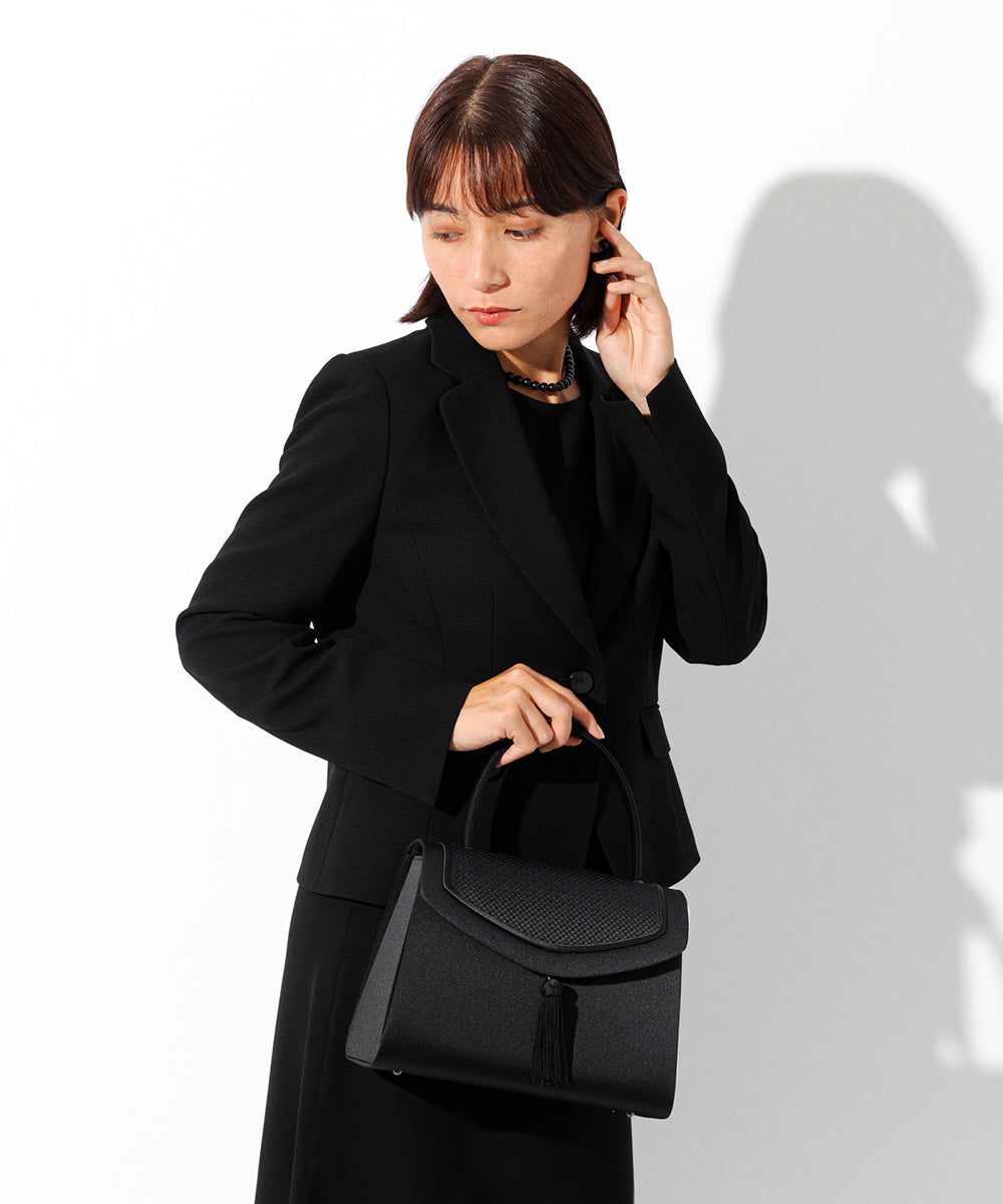 タッセル付き博多織フォーマルバッグ