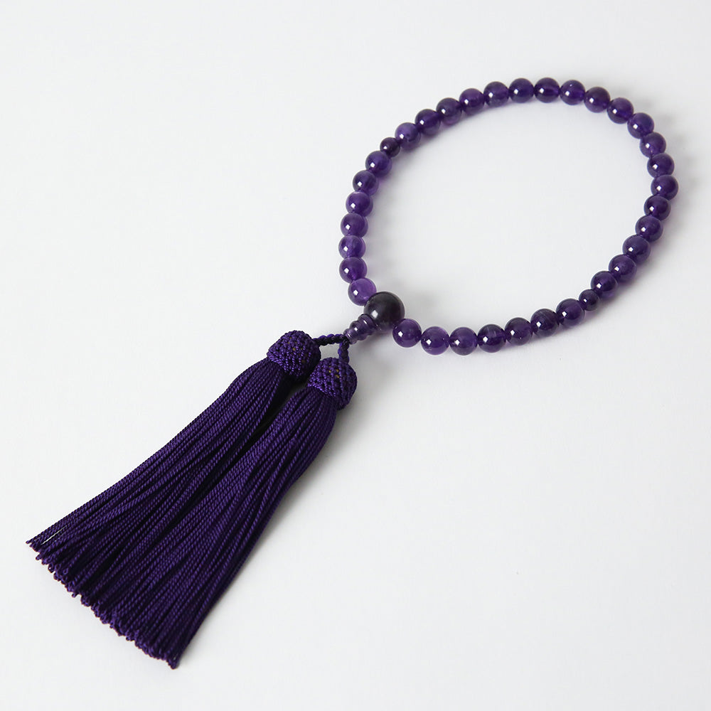 【バッグまたは草履と同時購入でお得なセット割】<女性用>天然石 本紫水晶念珠 岩佐オフィシャルショップ<フォーマルバッグ・和装バッグ・草履>【公式サイト】