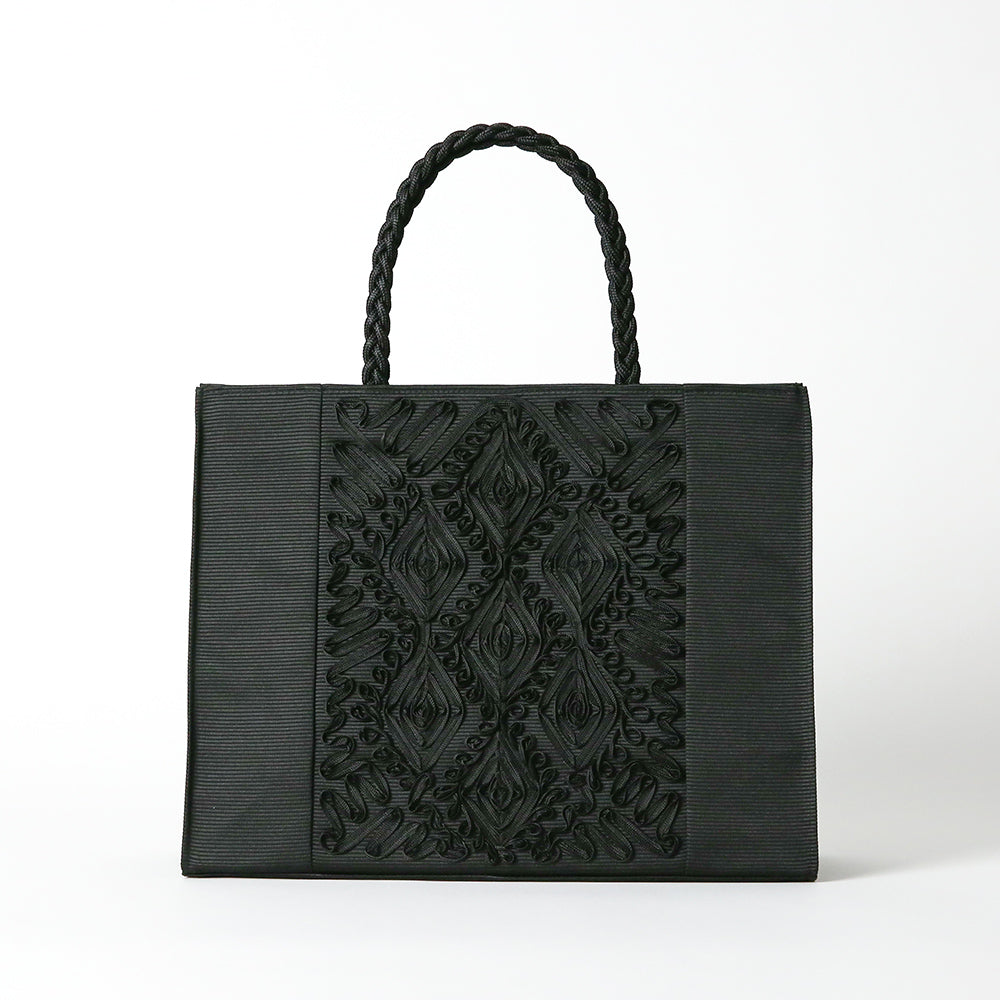 コード刺繍三つ編み手サブバッグ