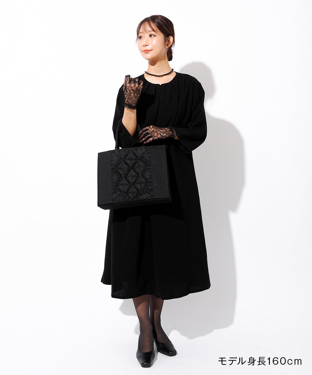 コード刺繍三つ編み手サブバッグ