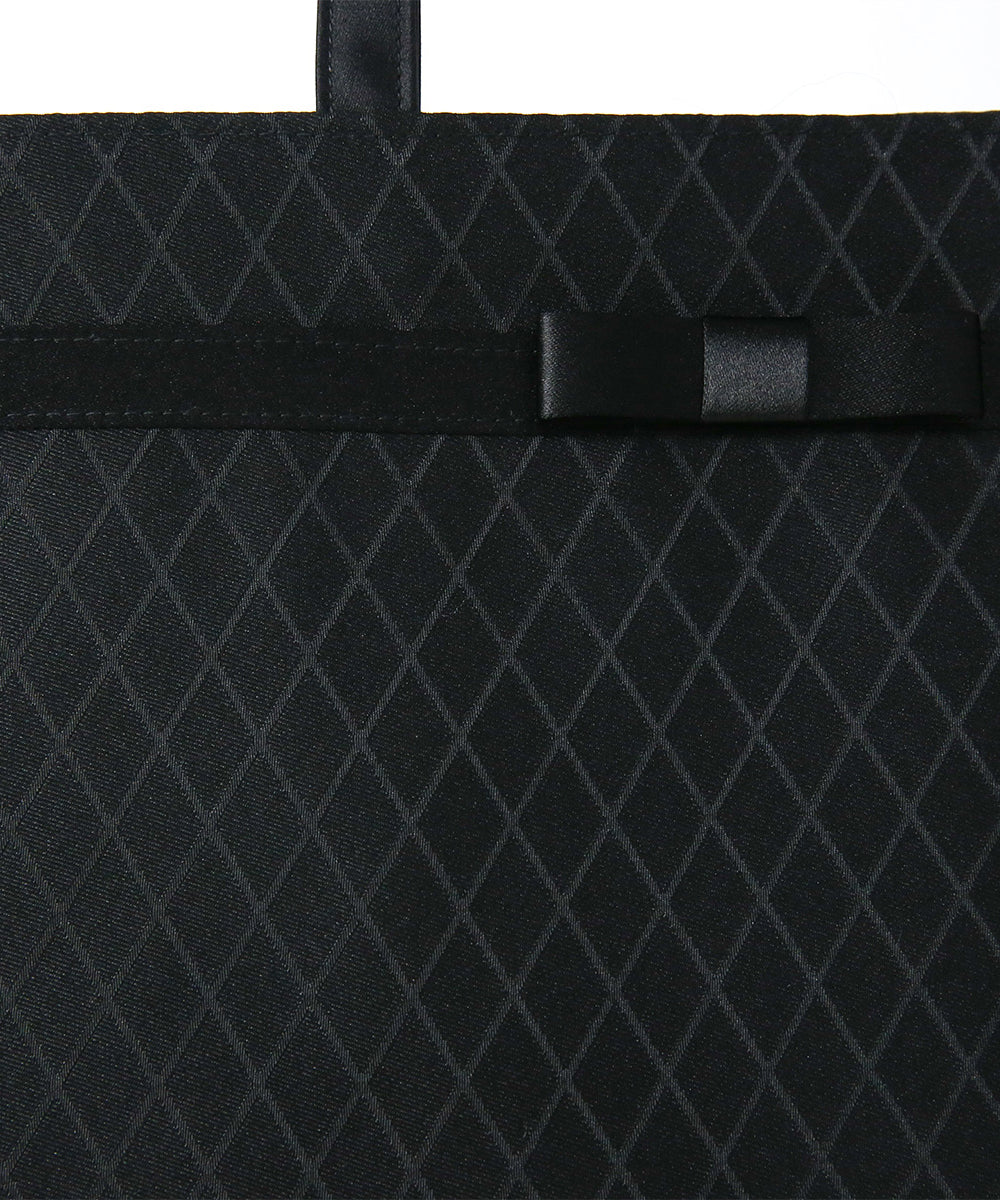 ダイヤ柄リボンサブバッグ