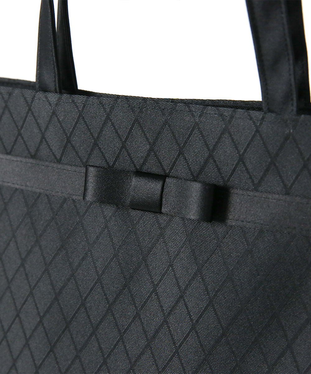 ダイヤ柄リボンサブバッグ