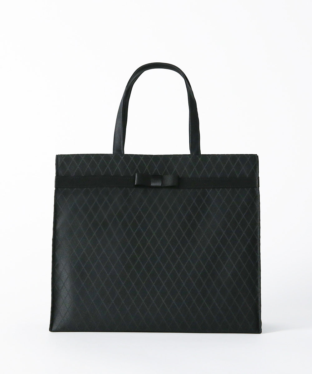 ダイヤ柄リボンサブバッグ