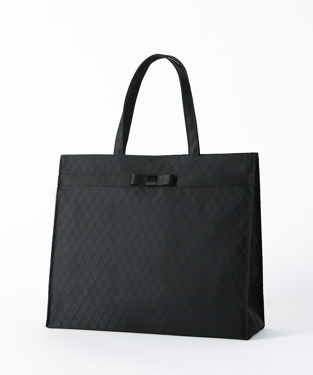 ダイヤ柄リボンサブバッグ