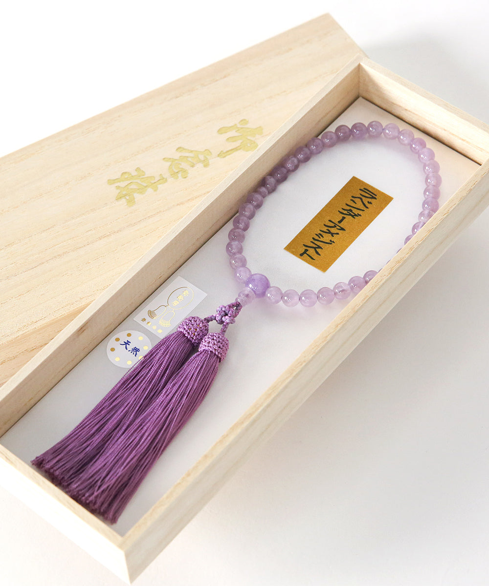 ラベンダーアメジスト片手共仕立弥勒房念珠
