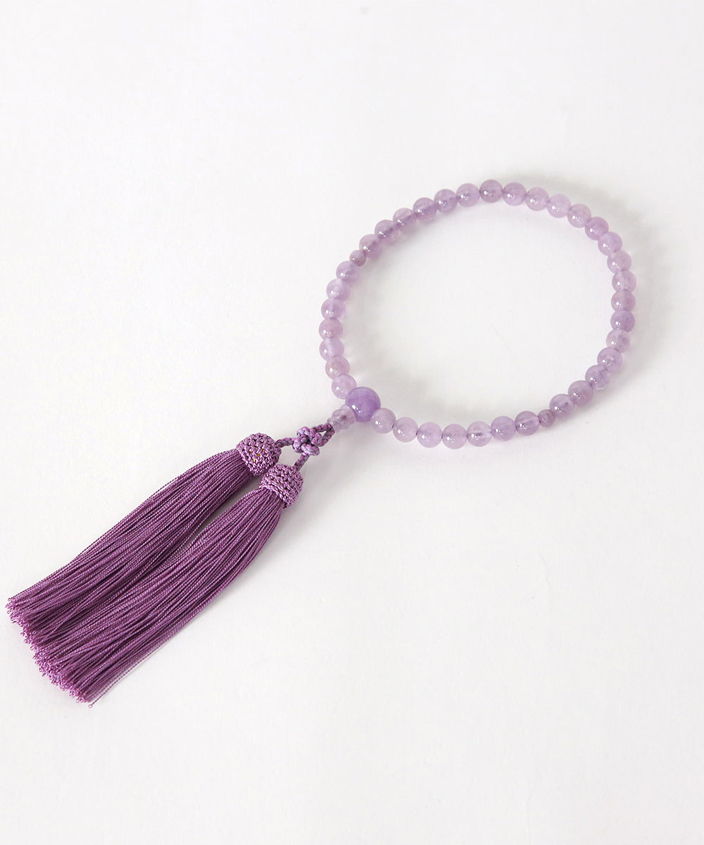 ラベンダーアメジスト片手共仕立弥勒房念珠