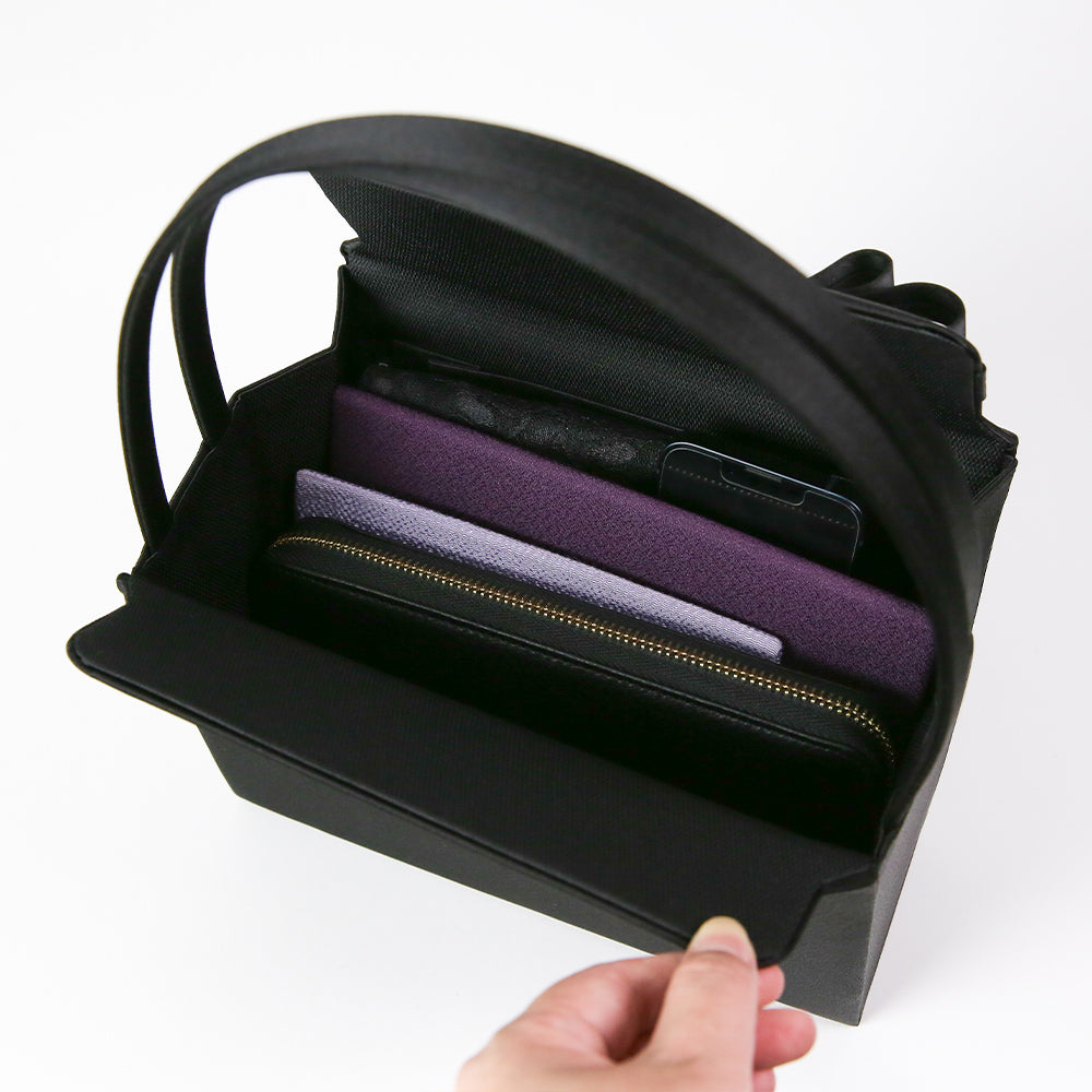 リボンデザイン上部開閉フォーマルバッグ