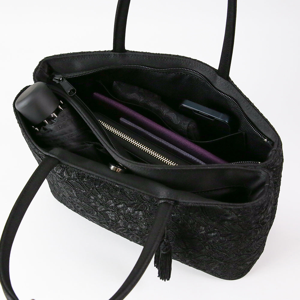 タッセル付きコードレース二層式バッグ M