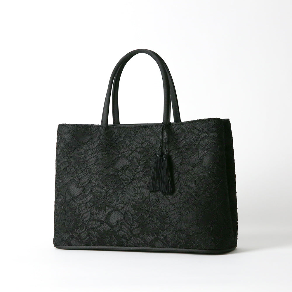 【A4対応】タッセル付きコードレース二層式バッグ