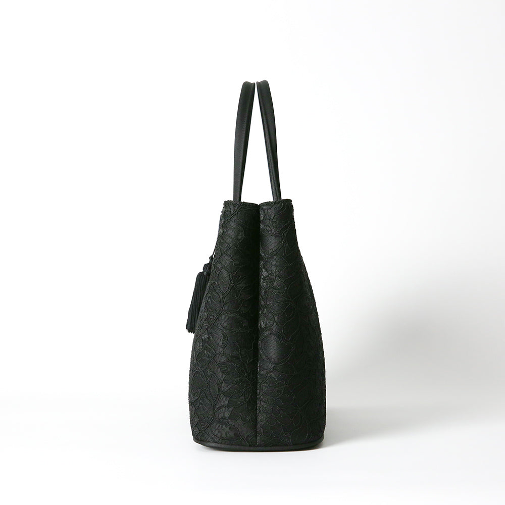 【A4対応】タッセル付きコードレース二層式バッグ