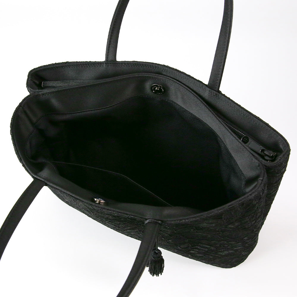 【A4対応】タッセル付きコードレース二層式バッグ