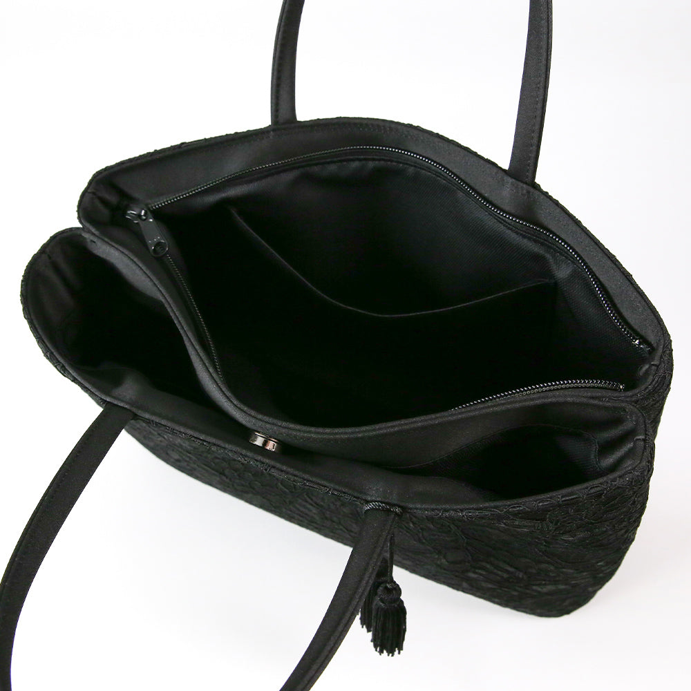 【A4対応】タッセル付きコードレース二層式バッグ