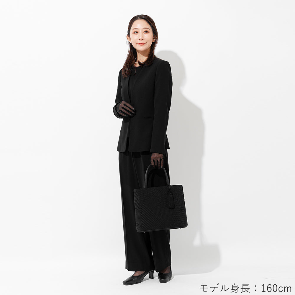 タッセル付きジオメトリック二層式バッグ