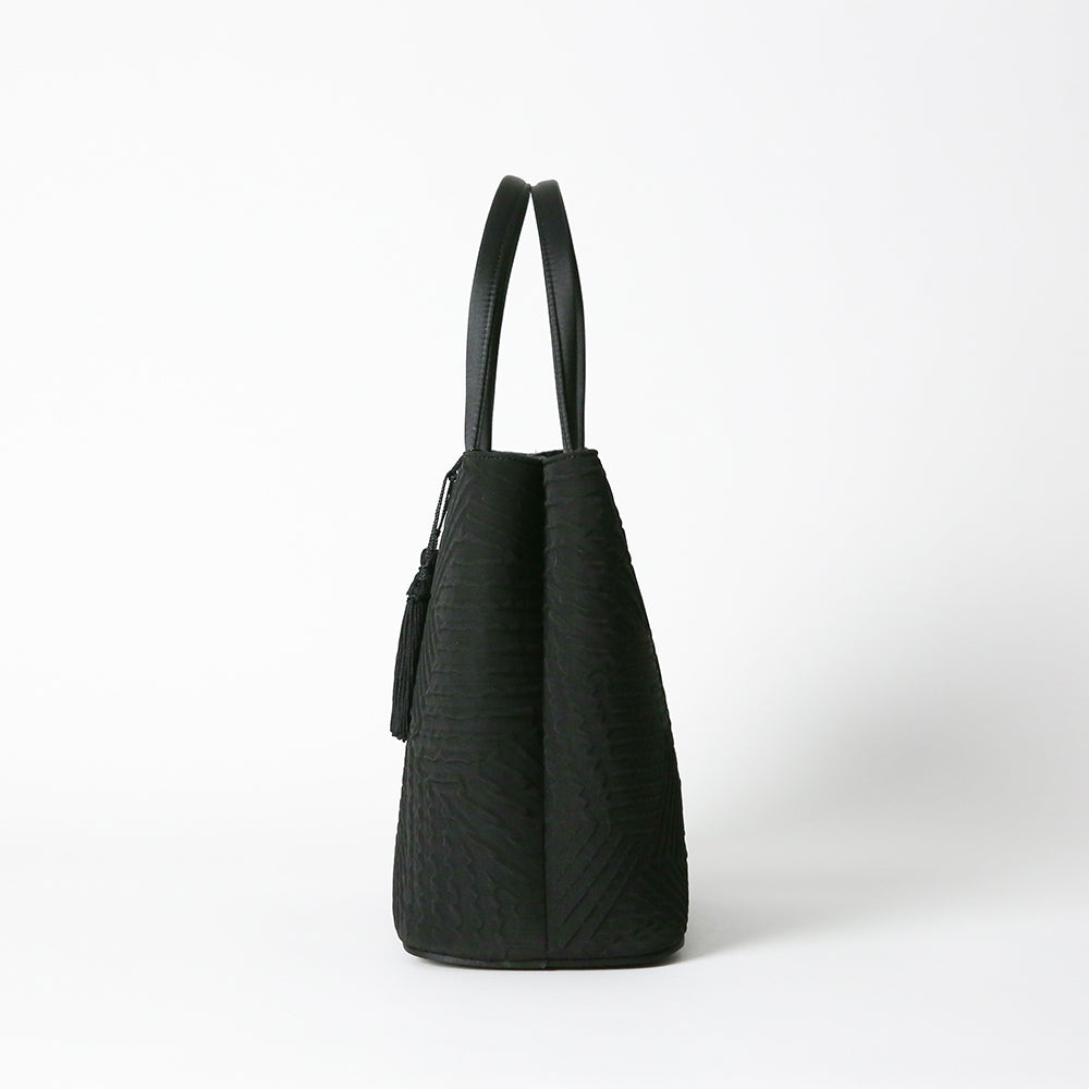 タッセル付きジオメトリック二層式バッグ