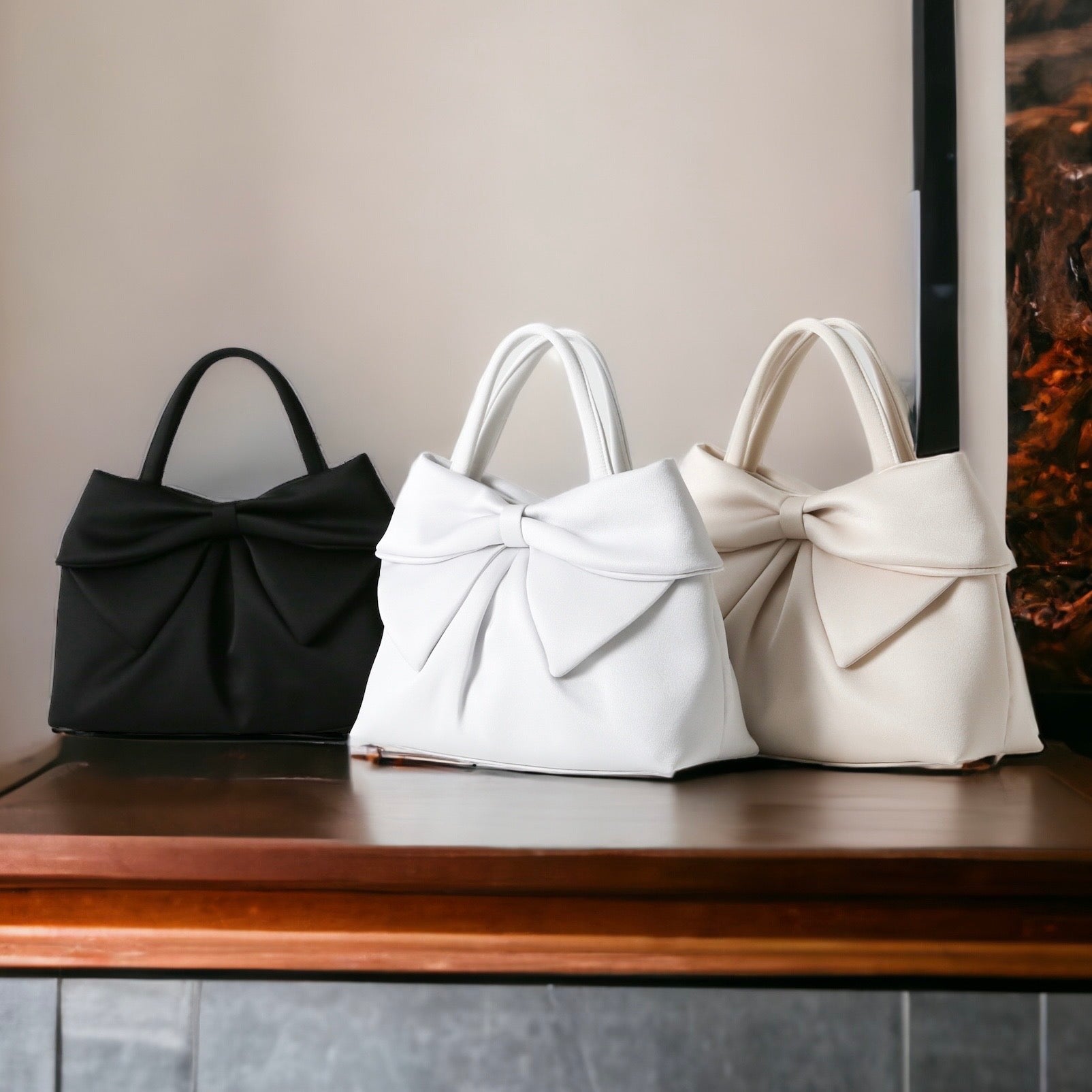 両面リボンカラーソフトバッグ