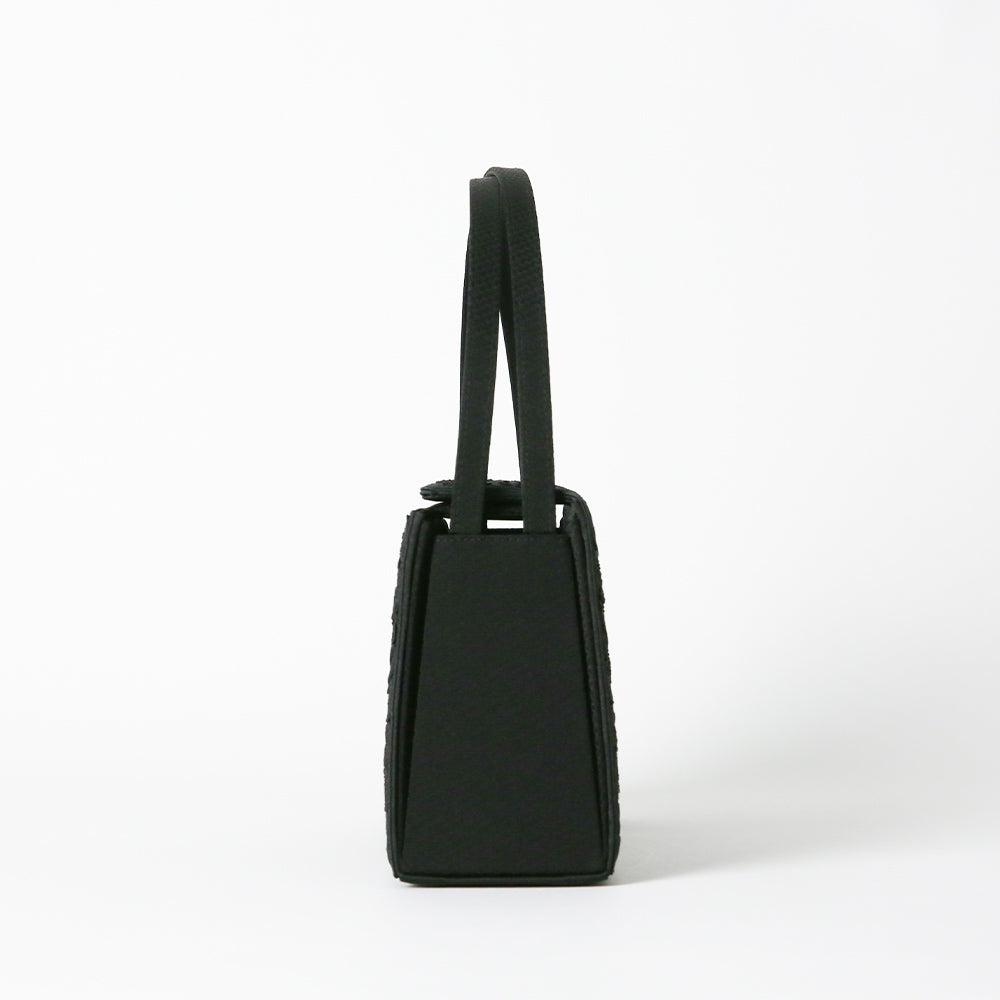 Cord embroidery top closure formal bag