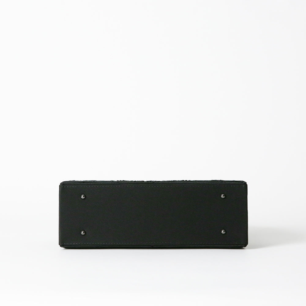 Cord embroidery top closure formal bag