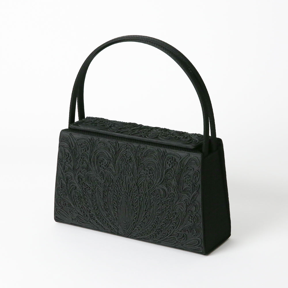 Cord embroidery top closure formal bag
