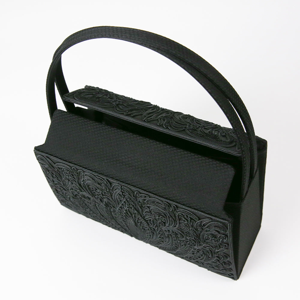 Cord embroidery top closure formal bag