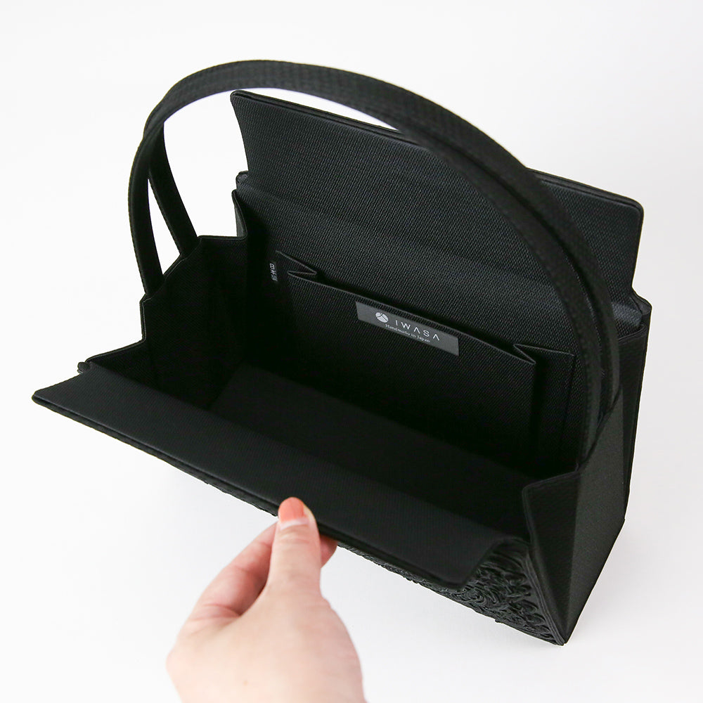 Cord embroidery top closure formal bag