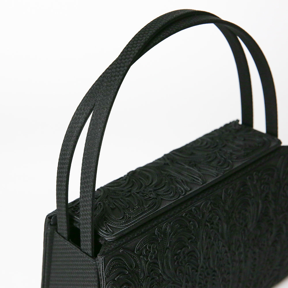 Cord embroidery top closure formal bag