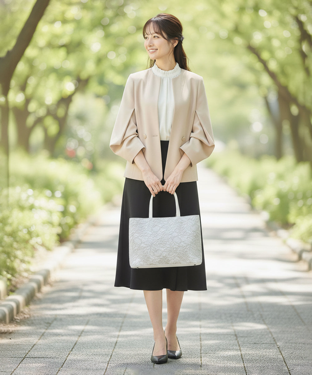 即納品|カラーコードレース二層式バッグ