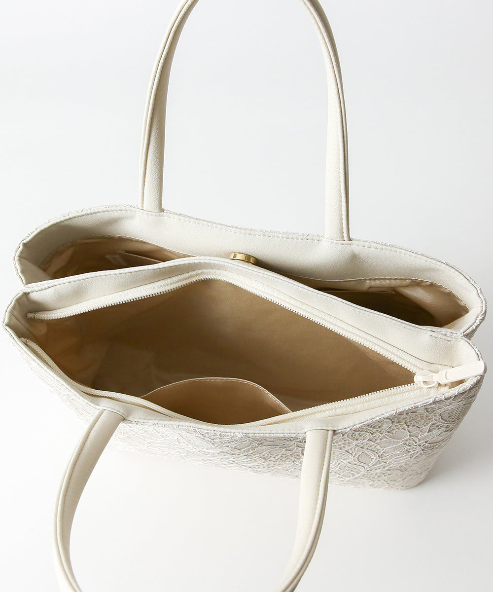 Color code lace double layer bag