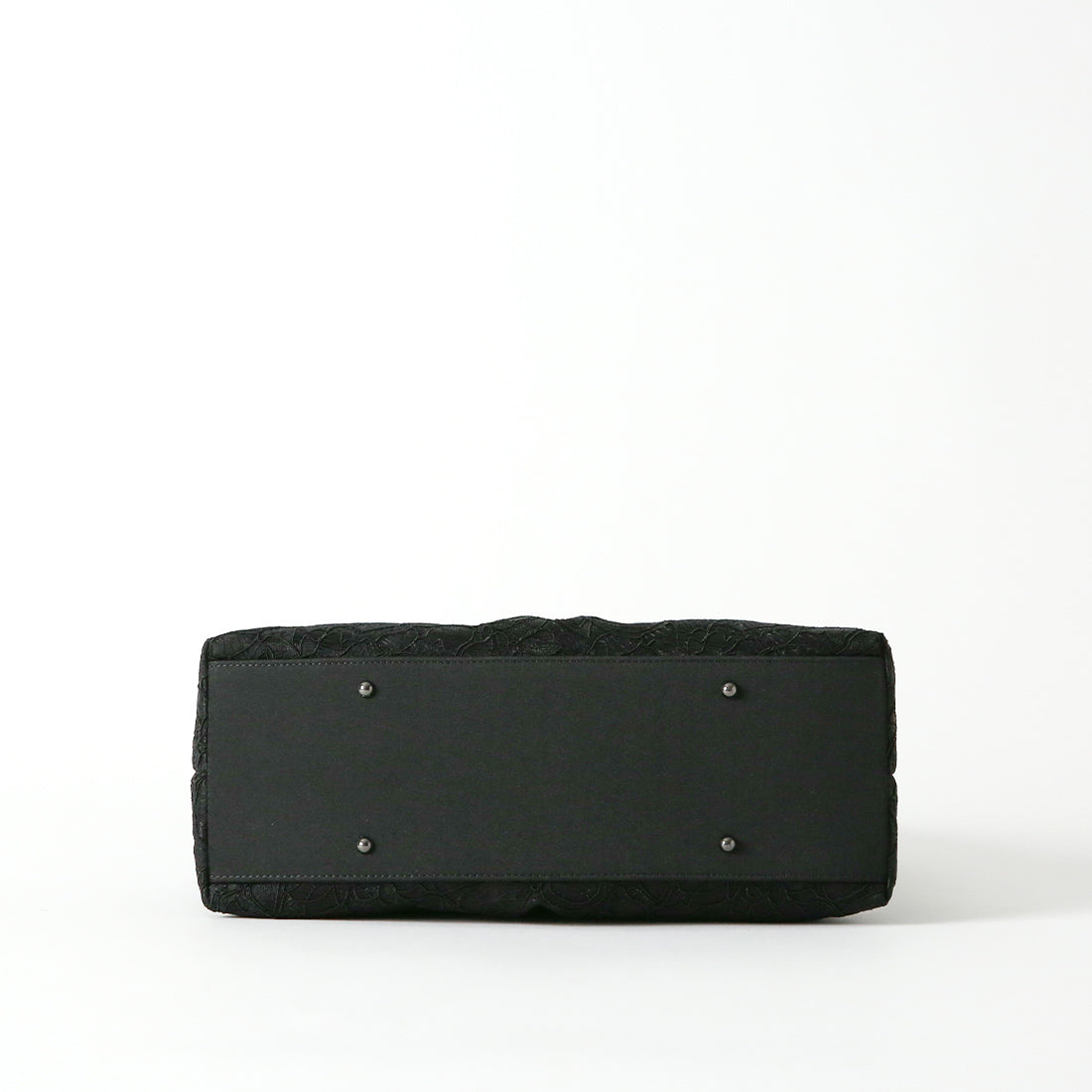 Cord Lace Bag with Ribbon Motif (Black)